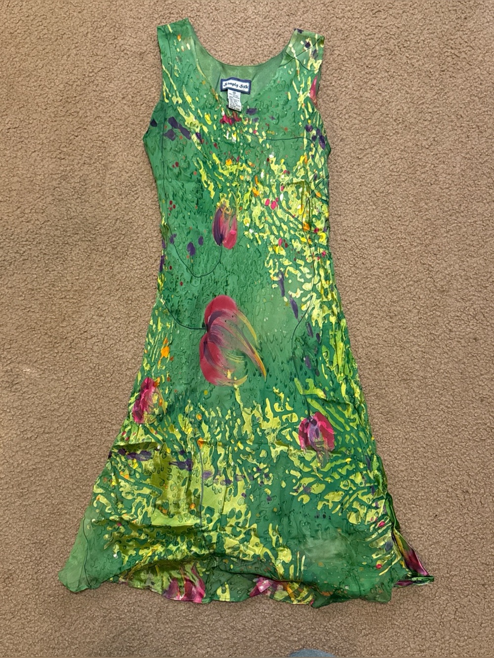 Simply Silk Watercolor Floral Midi Dress